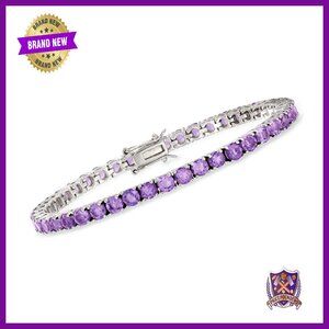 Sterling Silver Tennis Bracelet with 7ct Amethyst Gemstones